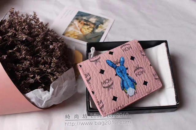 MCM錢包 原單 8014 兔子款兩折錢包 3D絲印圖案 MCM女短錢包 MCM零錢包  mdmc1334